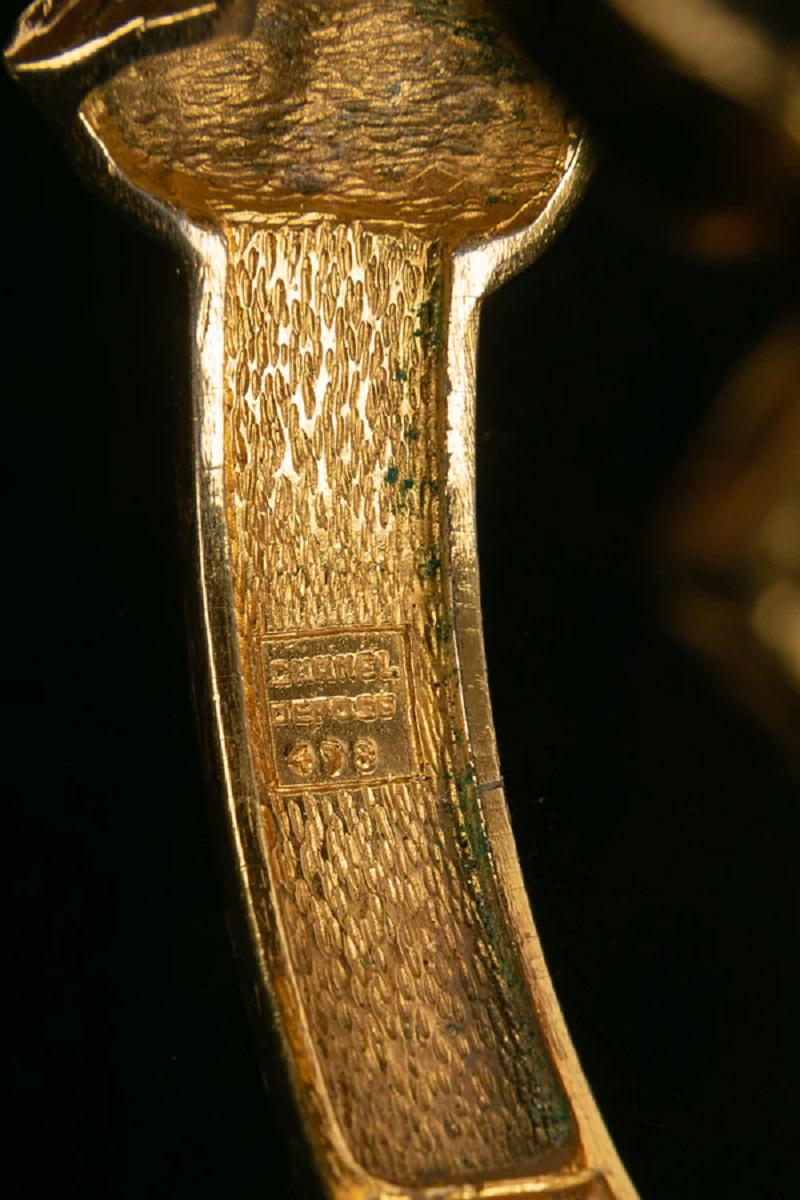 Chanel Scarab Gold Plated Metal Bracelet 5