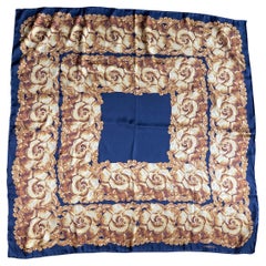CHANEL scarf authentic vintage black gold camellias