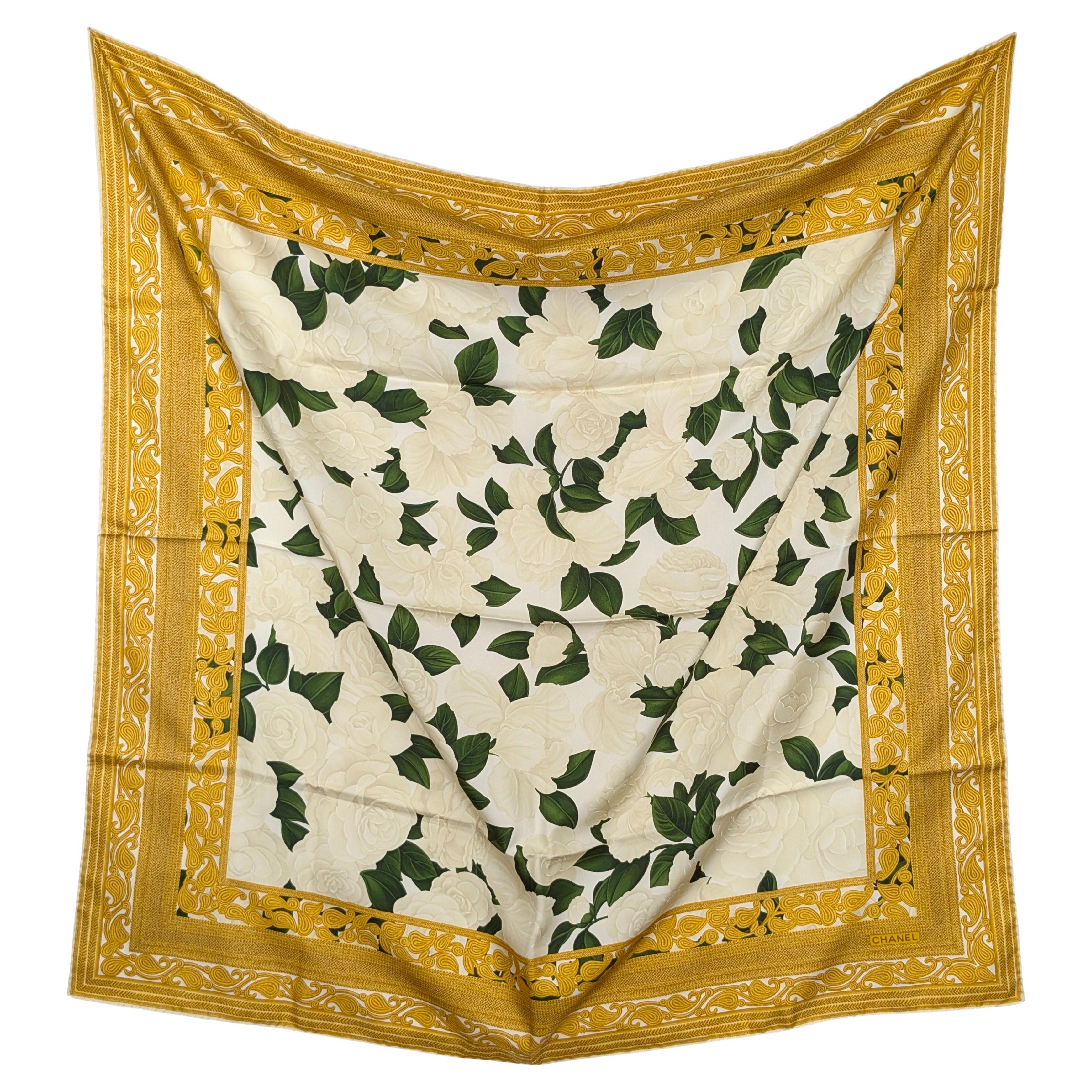 CHANEL scarf camellias