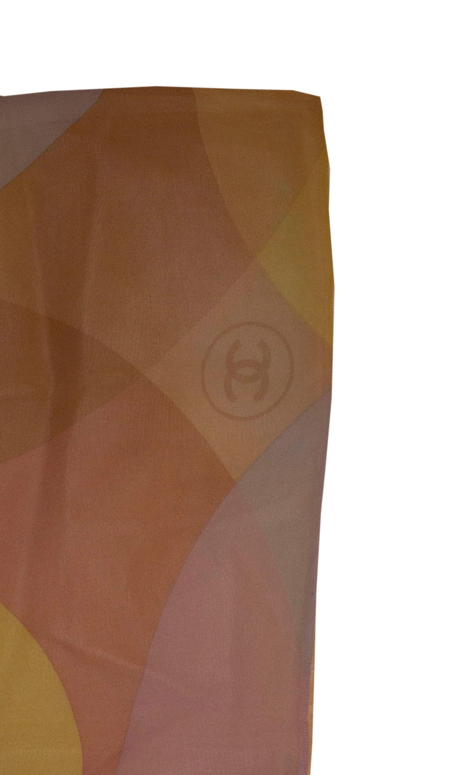 Brown Chanel Scarf in Ice Cream Colours For Sale