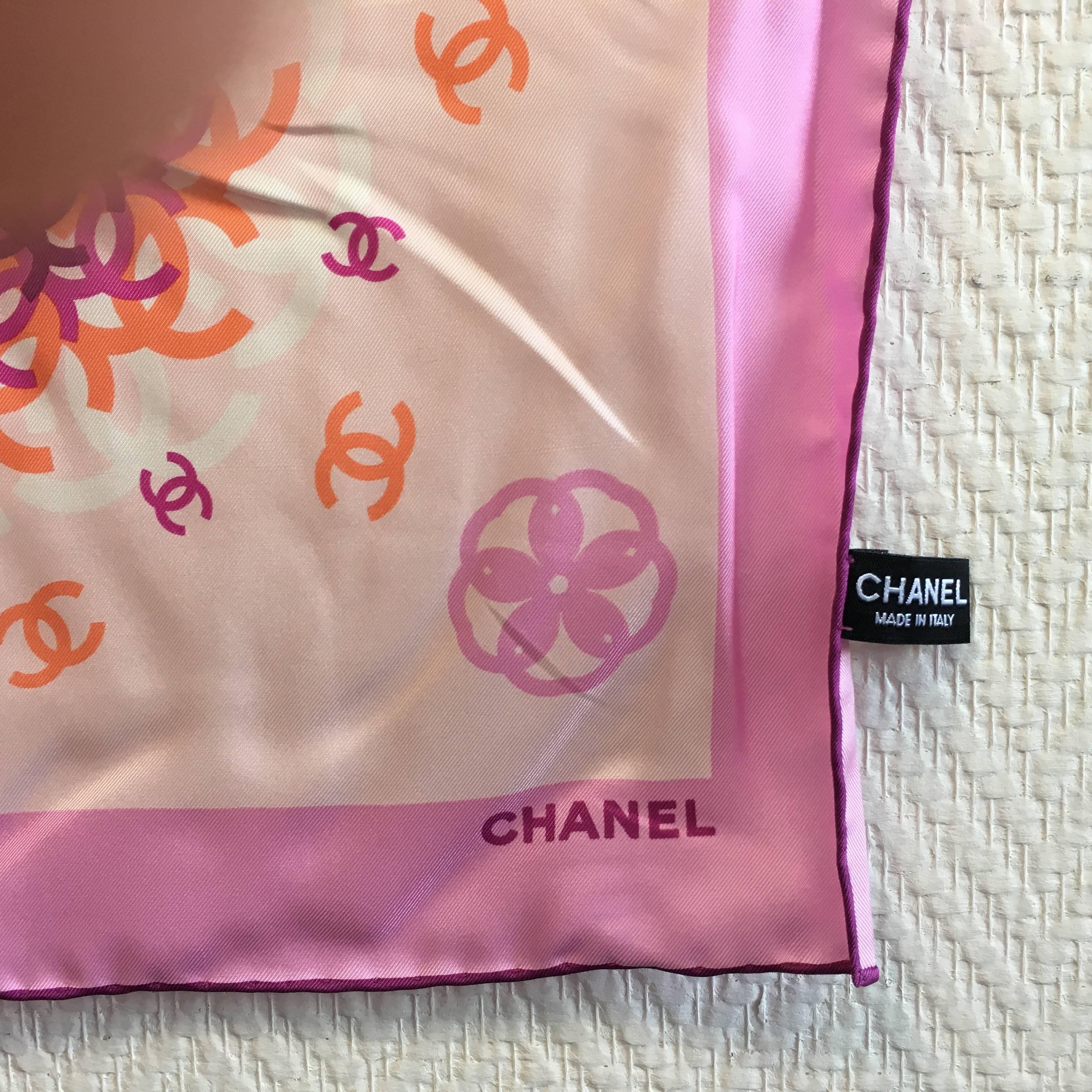pink chanel scarf