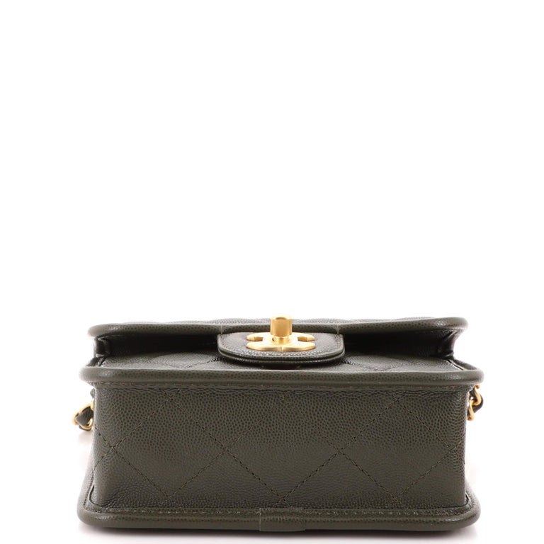 Chanel School Memory Top Handle Flap Bag Quilted Caviar Mini at 1stDibs