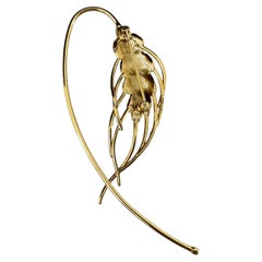 Chanel Sculptural Gold Metal "L'Épi de Blé" (Ear of Wheat) Brooch Runway 2026