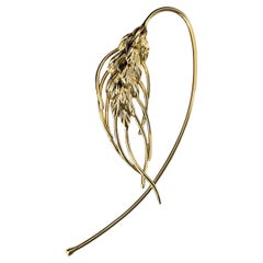 Chanel Sculptural Gold Metal "L'Épi de Blé" (Ear of Wheat) Brooch Runway 2026