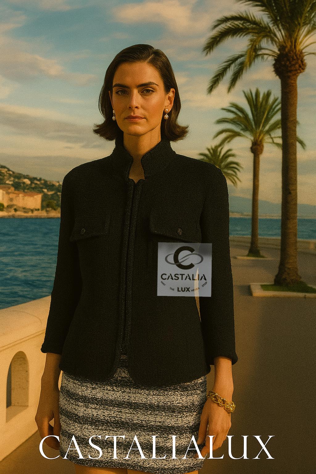 Giacca in tweed nero scintillante di Chanel - Come See One Moss

~ Imponente nel suo minimalismo scultoreo, 
questa giacca Chanel in tweed nero scintillante incarna l'inafferrabile enigma parigino che Kate Moss stessa ha saputo incarnare con