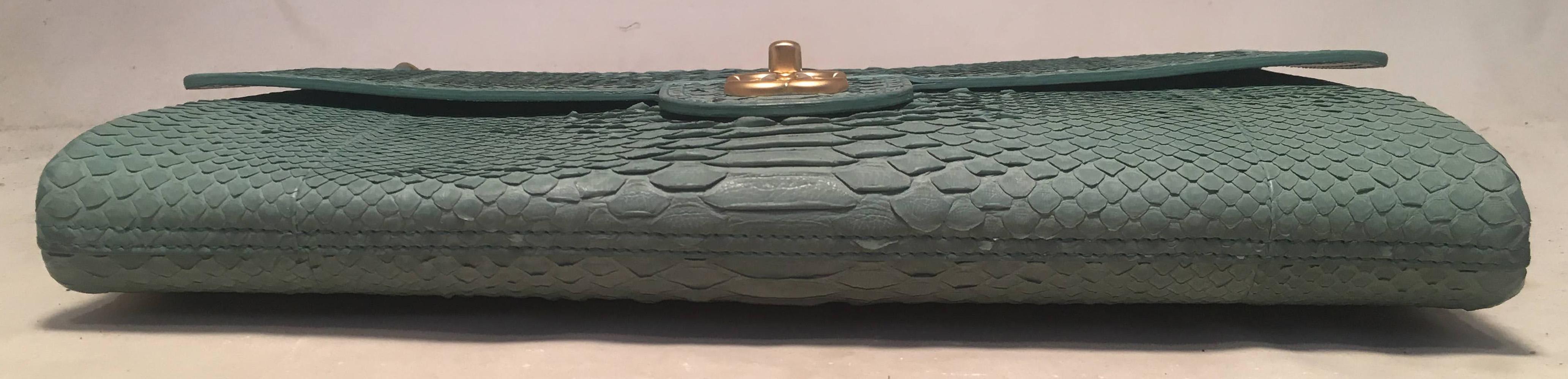 Women's Chanel Seafoam Green Python Snakeskin Classic