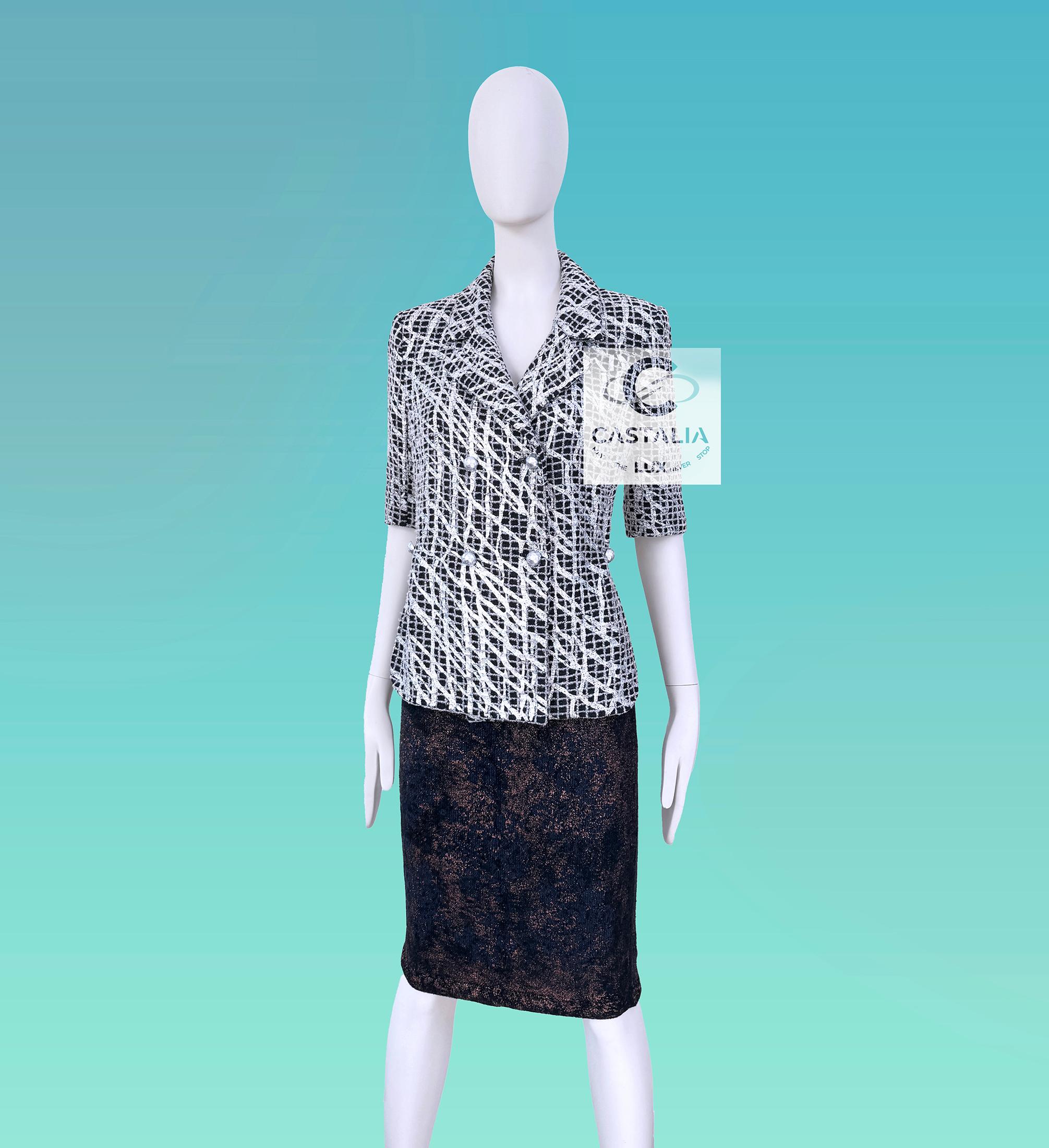 Chanel Sea Realm Fantasy Tweed Jacke mit Perlengürtel 36 FR im Angebot 10