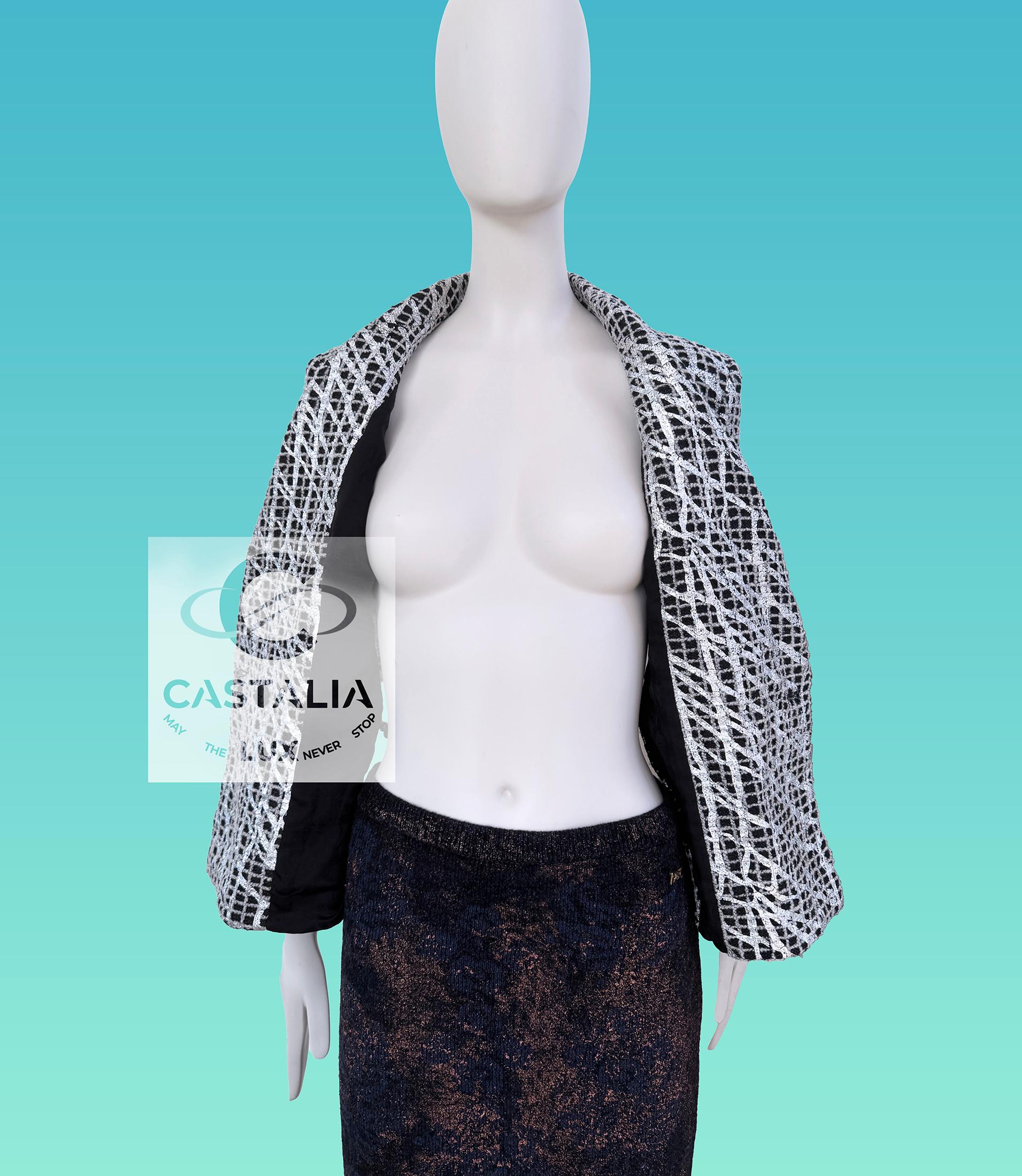 Chanel Sea Realm Fantasy Tweed Jacke mit Perlengürtel 36 FR im Angebot 11