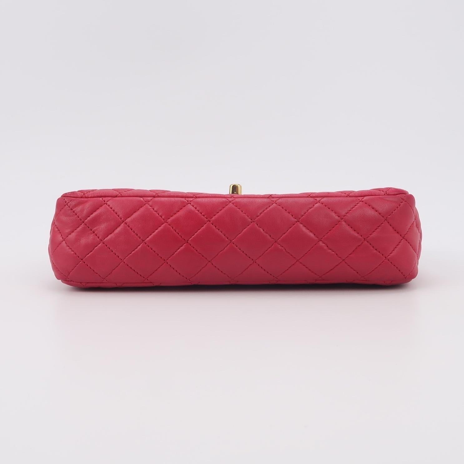 Chanel Seasonal Flap Medium Pink Lambskin Leather Valentine's Heart Charms 1
