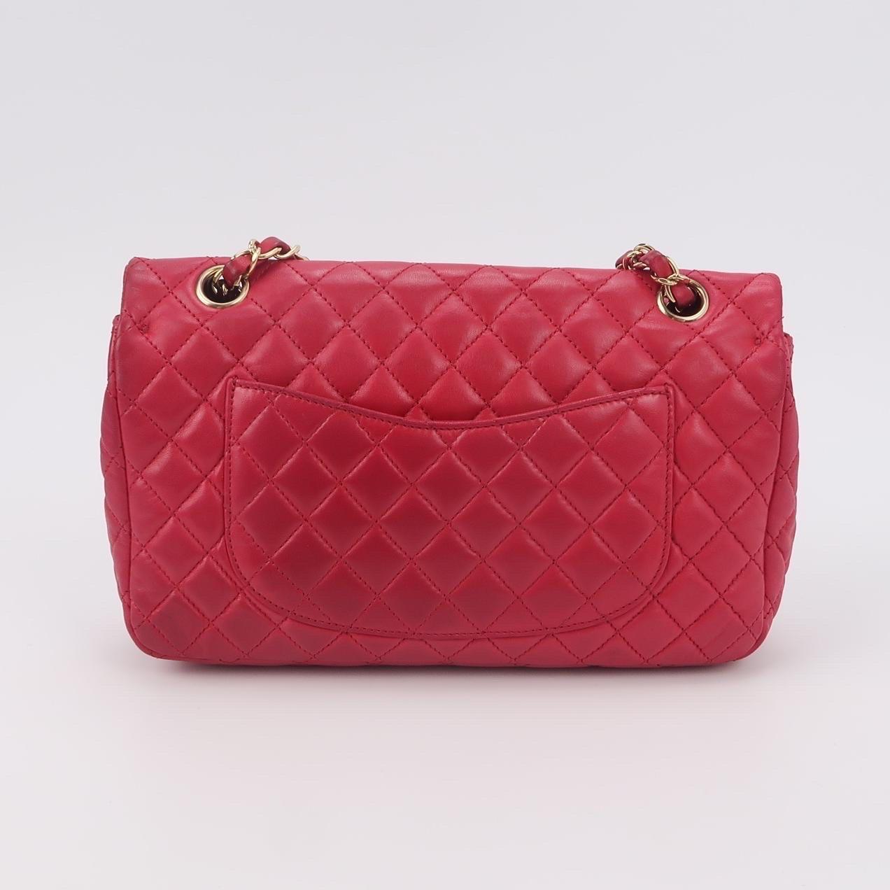 Chanel Seasonal Flap Medium Pink Lambskin Leather Valentine's Heart Charms 3