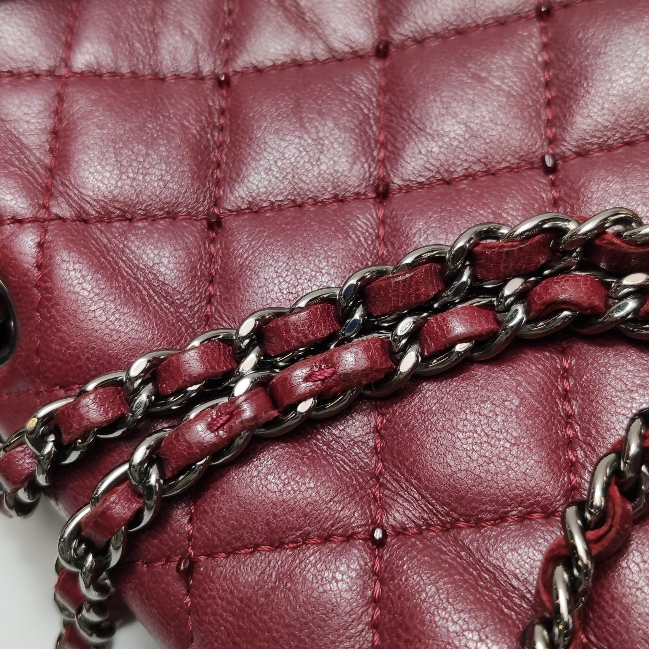 Chanel Seasonal Flap Mini Burgundy Lambskin Leather With Beads 7