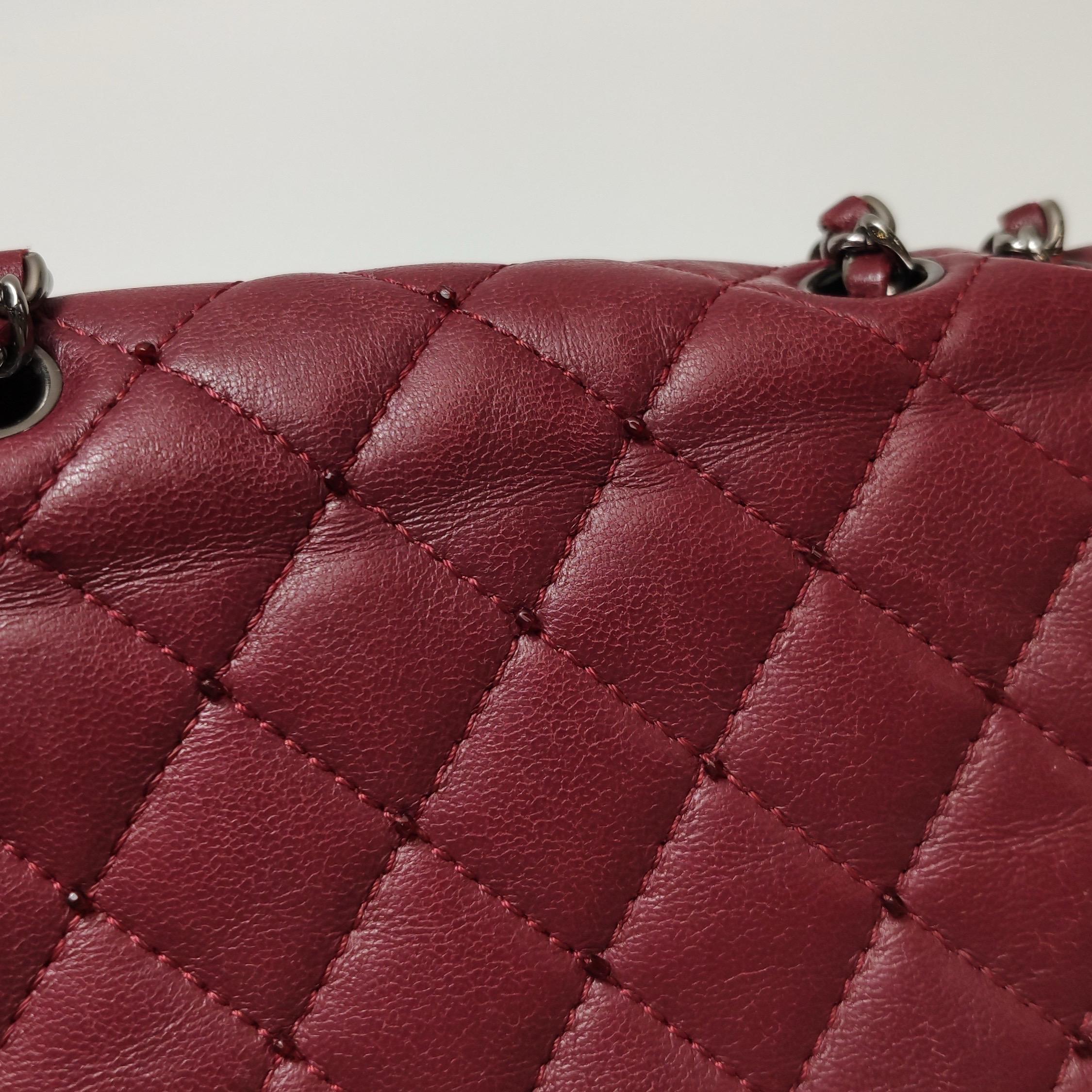 Chanel Seasonal Flap Mini Burgundy Lambskin Leather With Beads 9