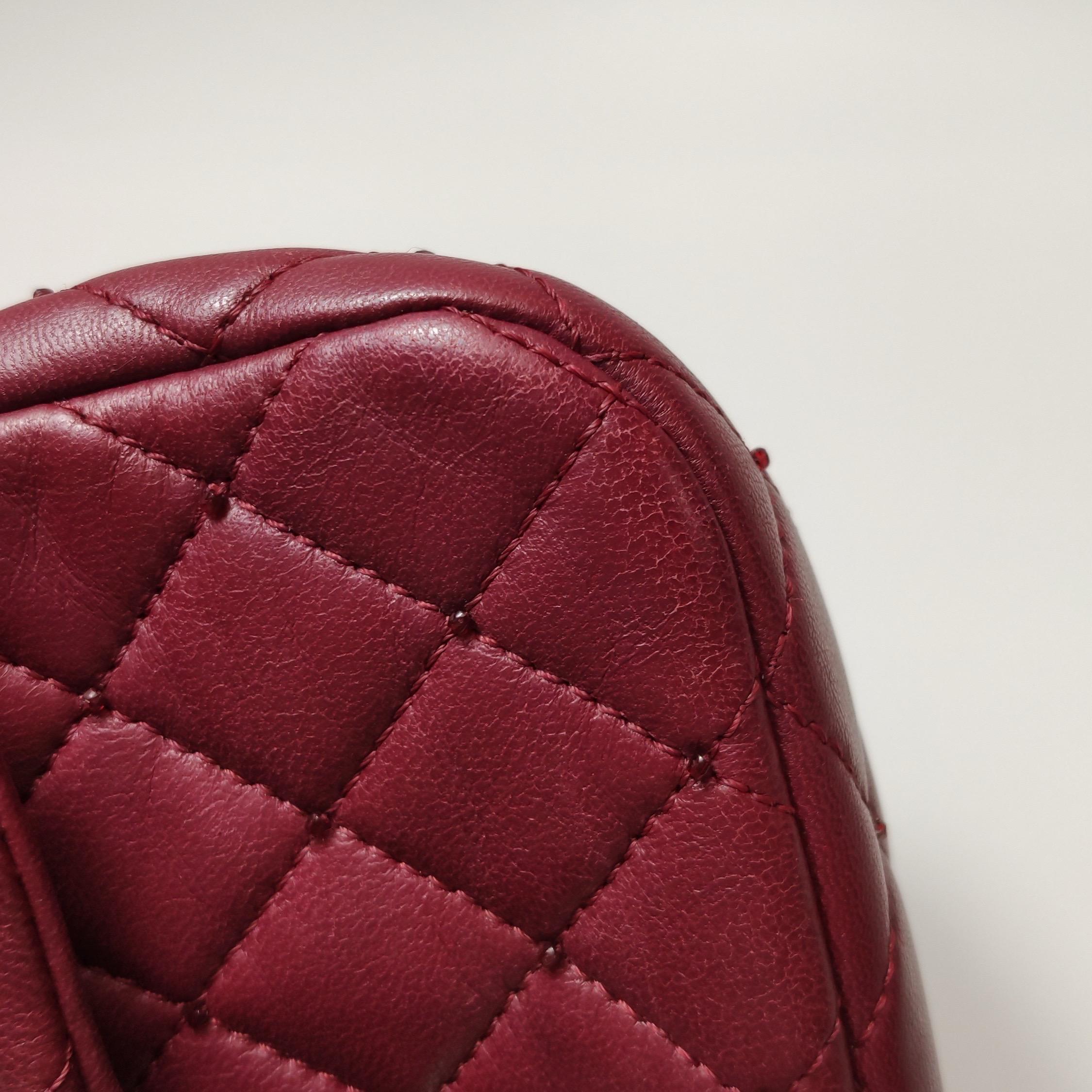 Chanel Seasonal Flap Mini Burgundy Lambskin Leather With Beads 12