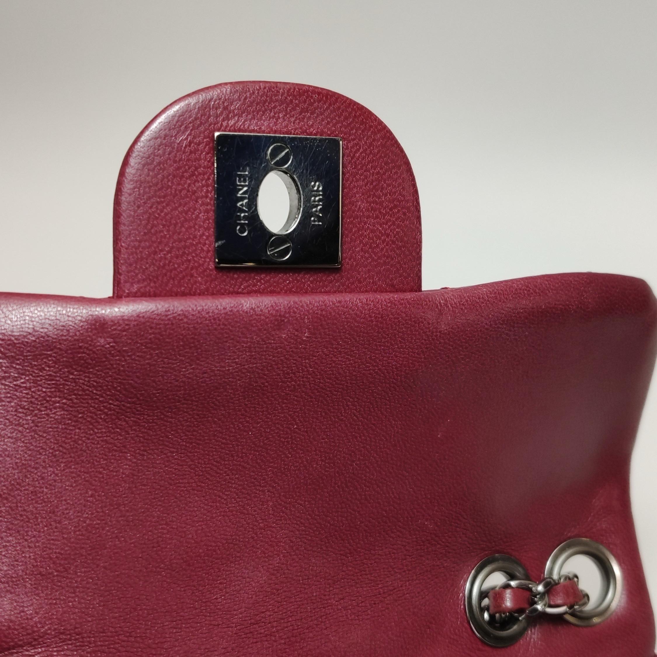 Chanel Seasonal Flap Mini Burgundy Lambskin Leather With Beads 14