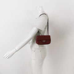 Chanel Seasonal Flap Mini Burgundy Lambskin Leather With Beads