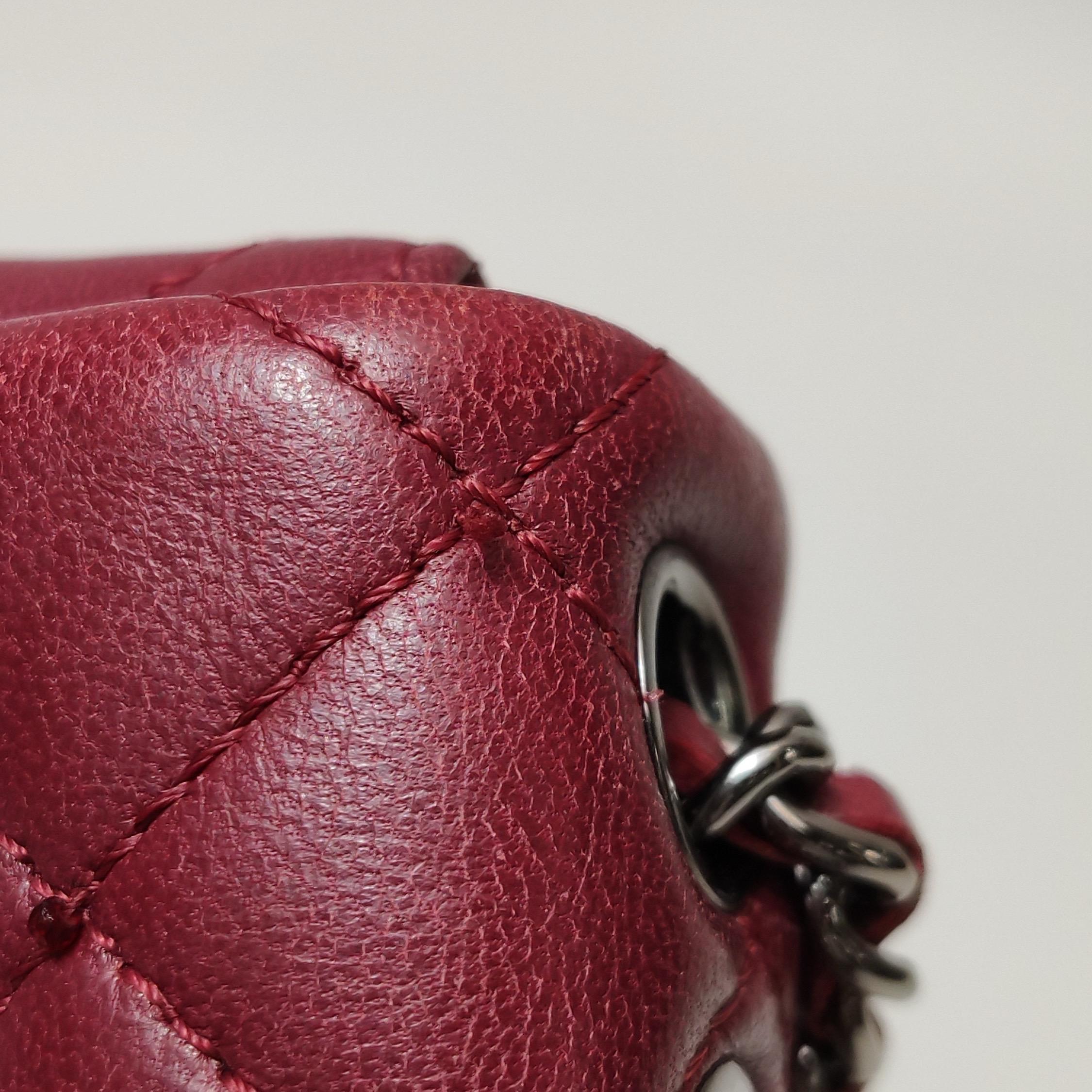 Chanel Seasonal Flap Mini Burgundy Lambskin Leather With Beads 15