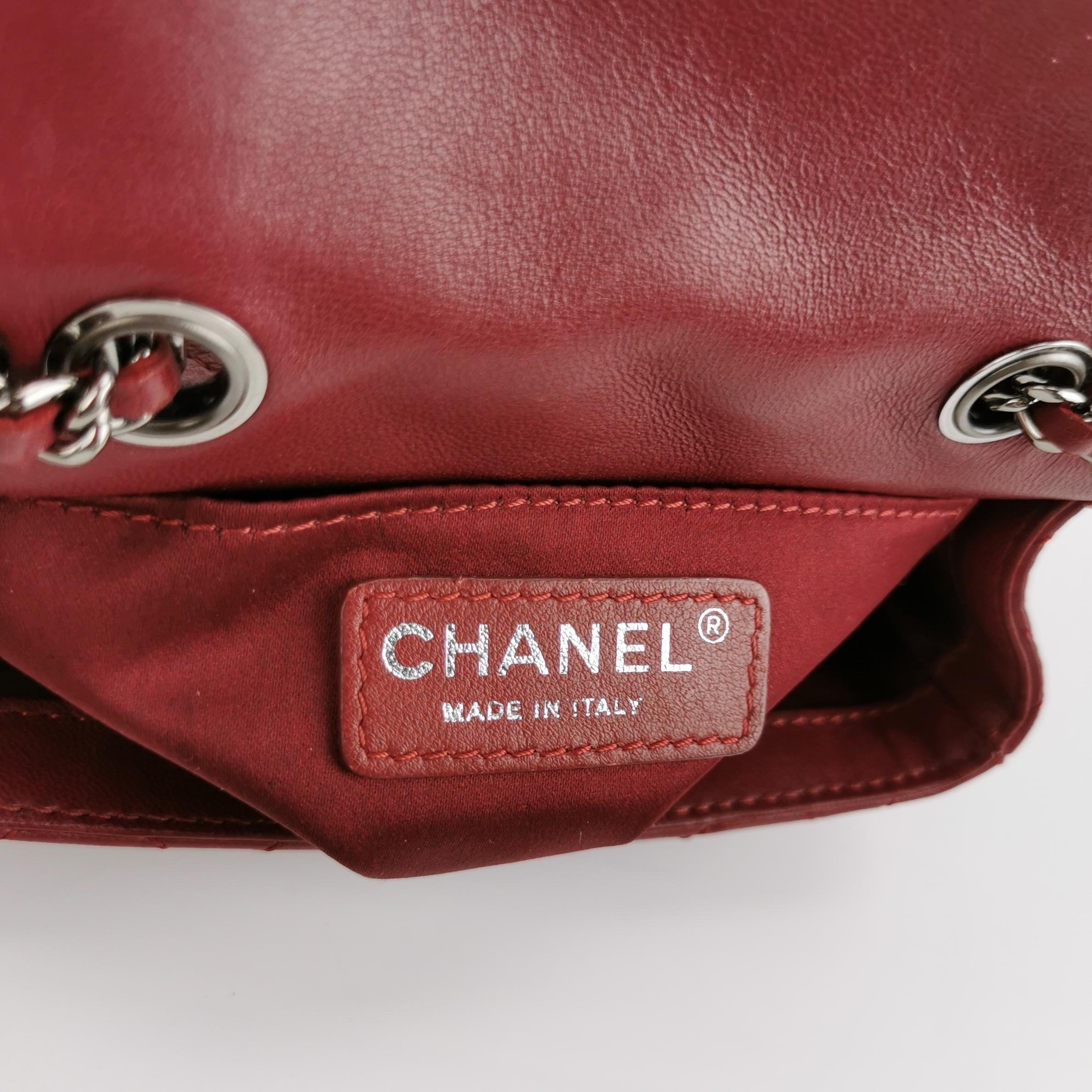 Chanel Seasonal Flap Mini Burgundy Lambskin Leather With Beads 2