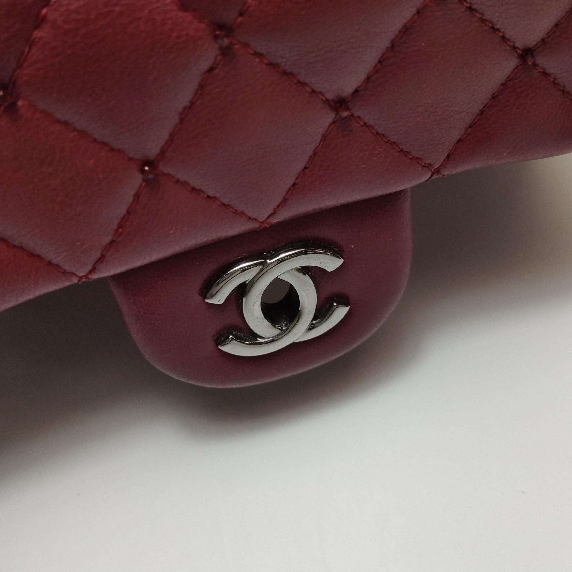 Chanel Seasonal Flap Mini Burgundy Lambskin Leather With Beads 4