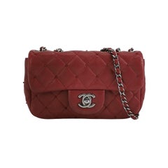 Chanel Seasonal Flap Mini Burgundy Lambskin Leather With Beads