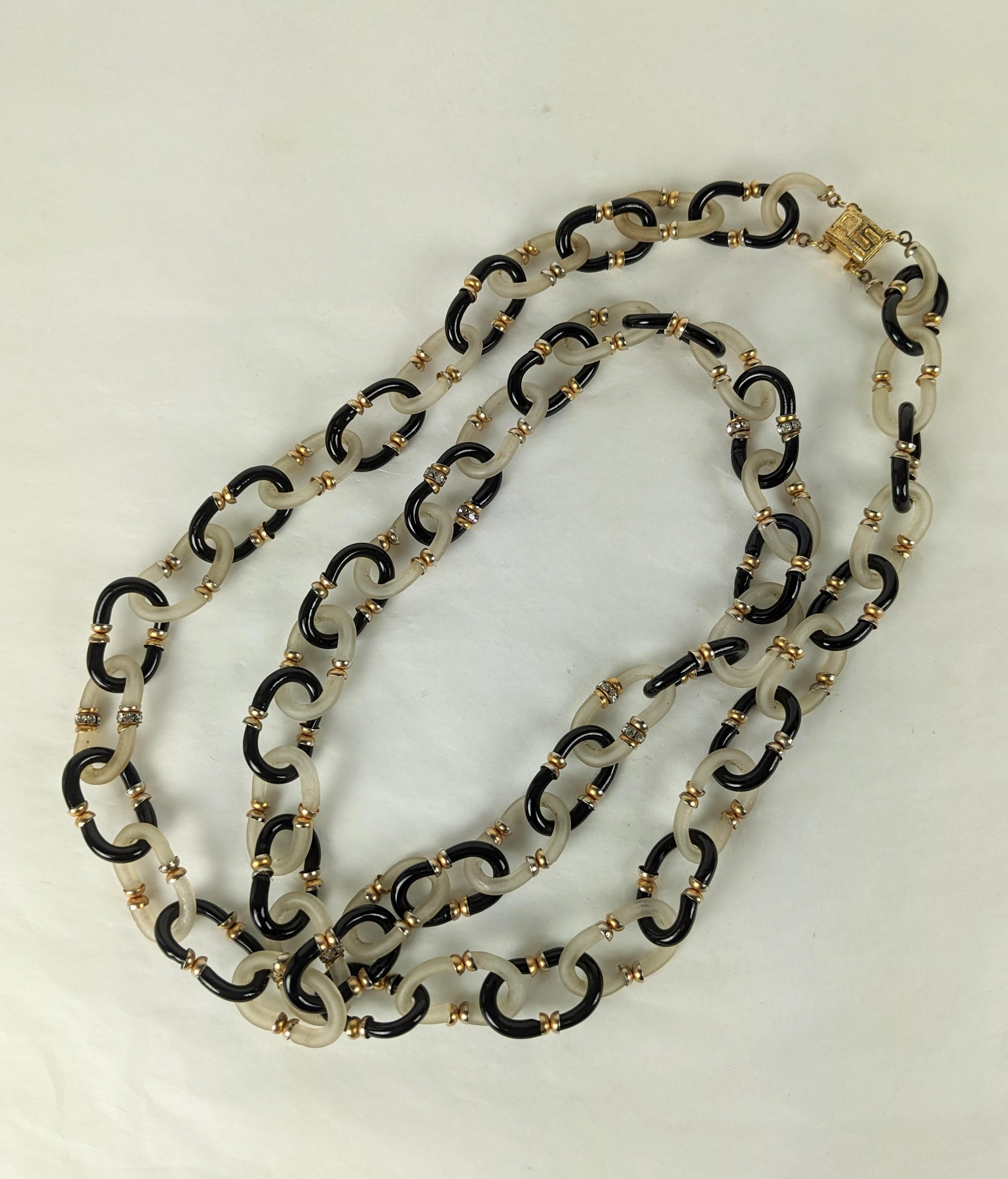 Chanel Seguso 2 Toned Glass Link Chain In Good Condition For Sale In New York, NY