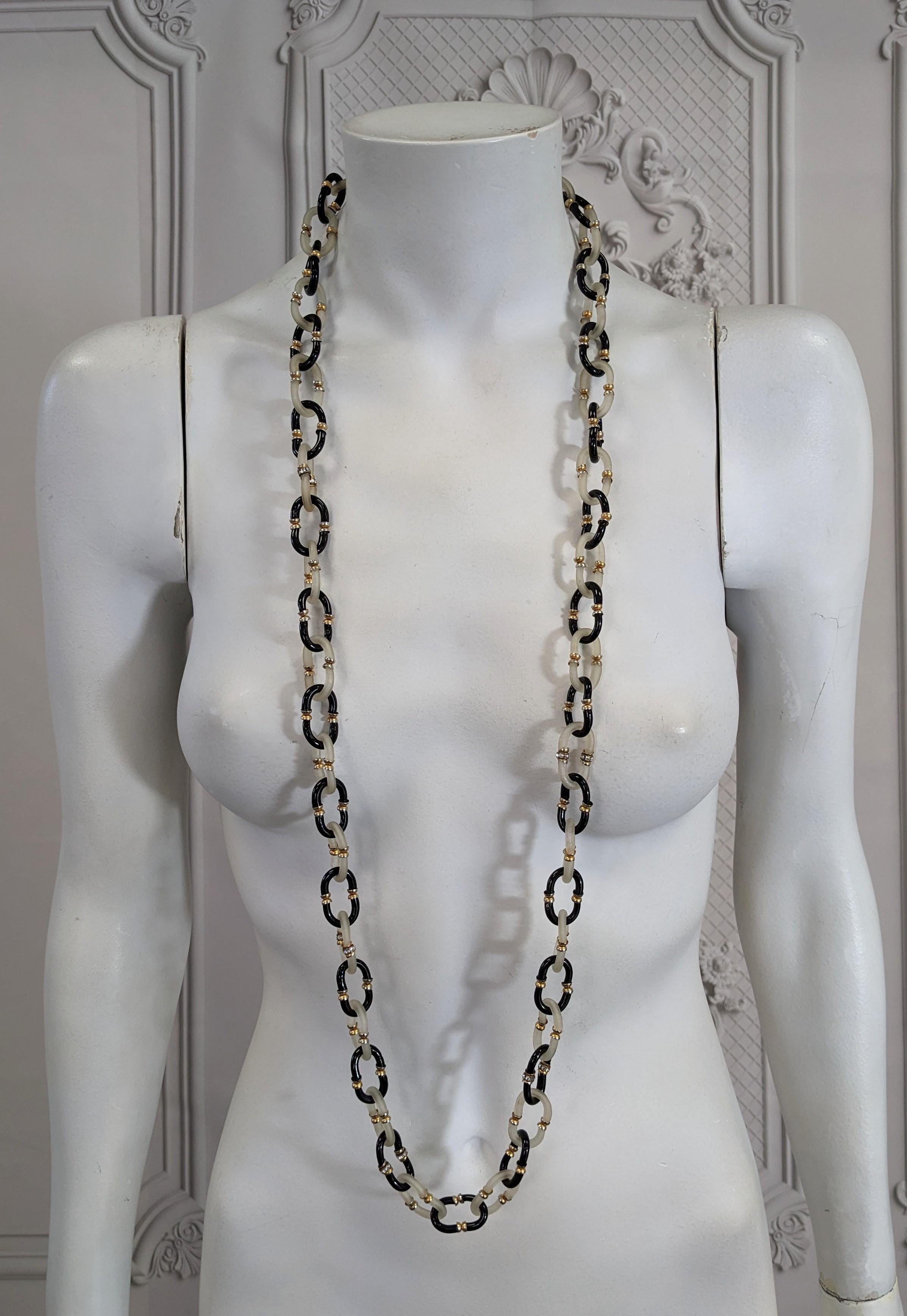 Women's Chanel Seguso 2 Toned Glass Link Chain For Sale