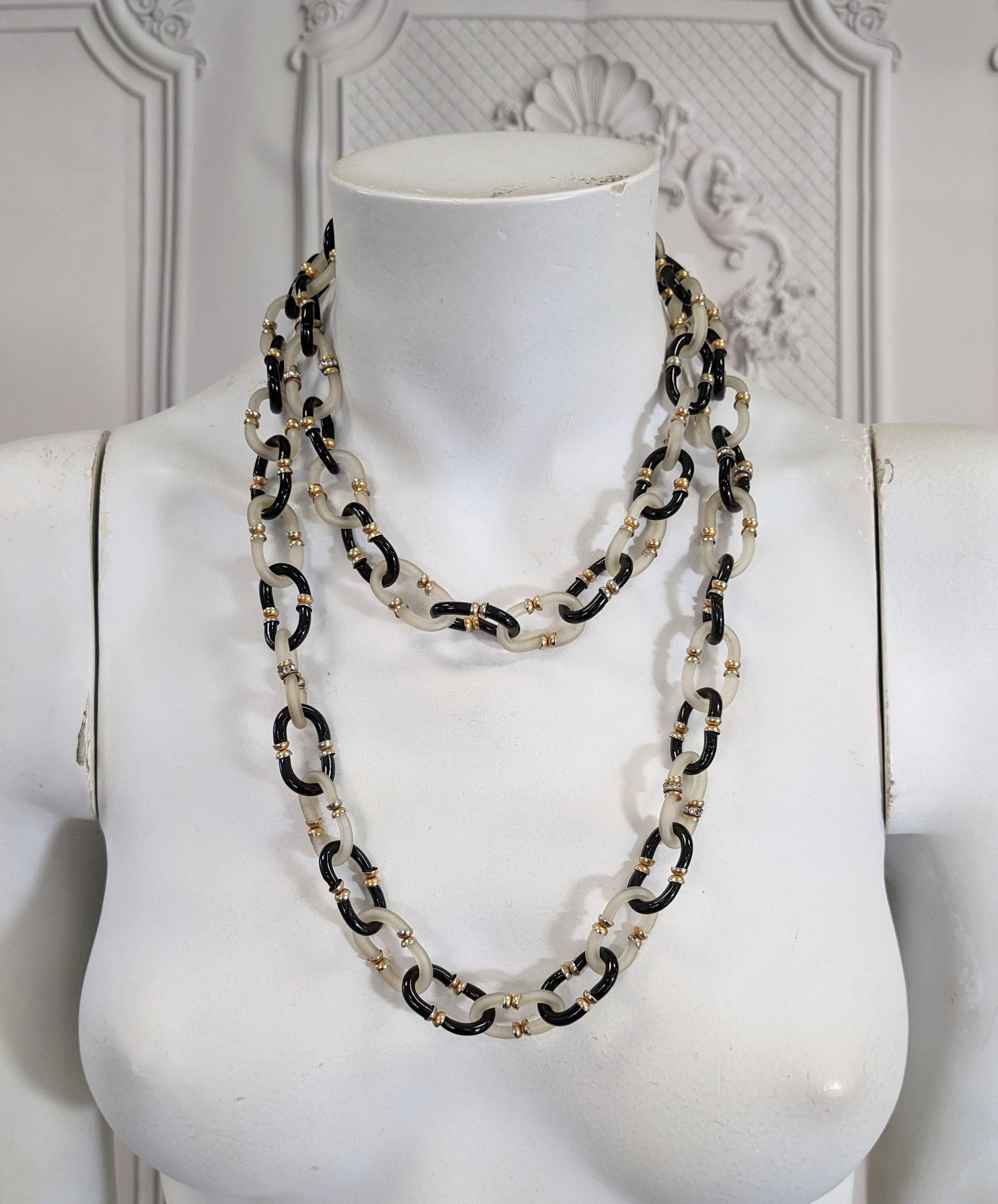 Chanel Seguso 2 Toned Glass Link Chain For Sale 1