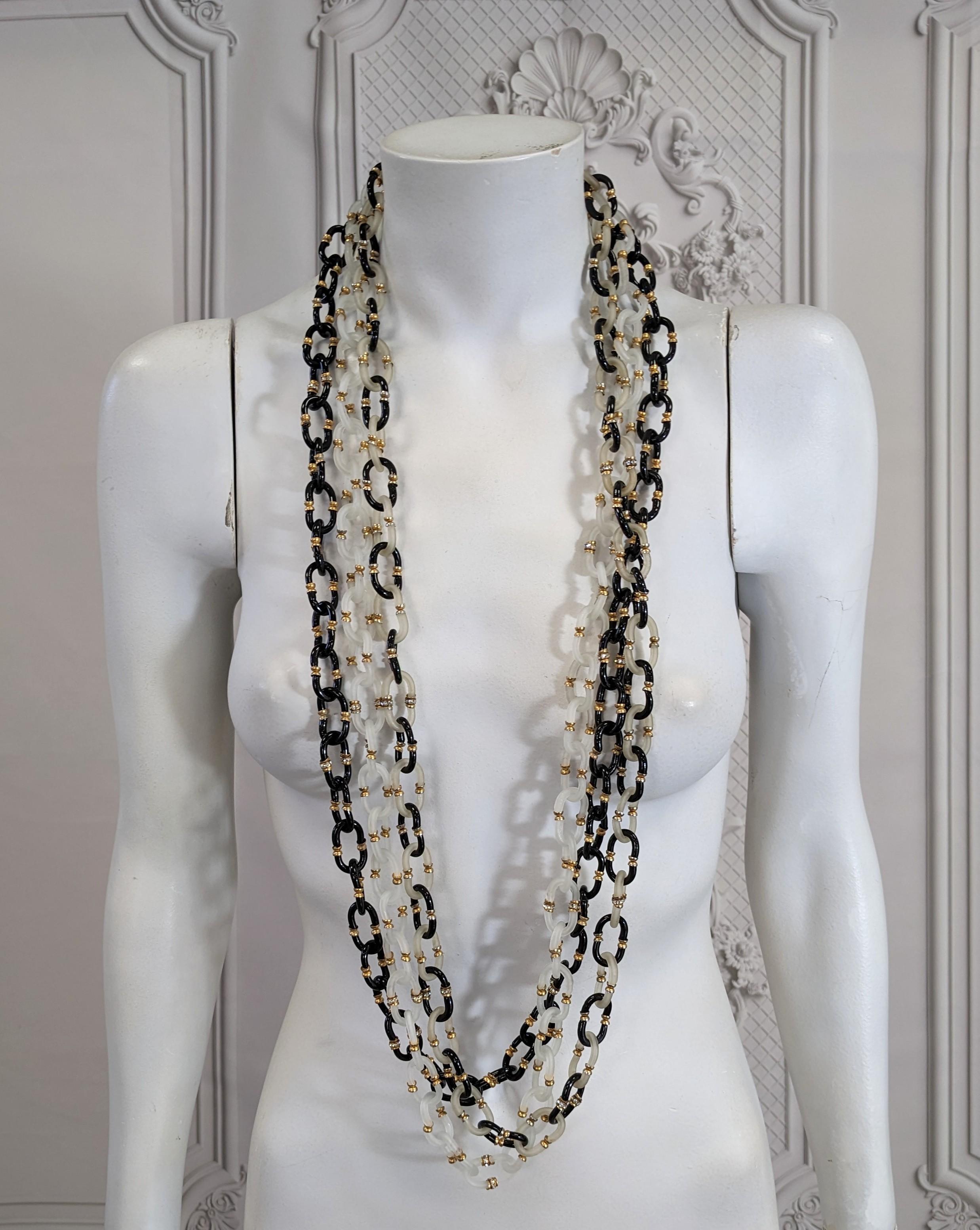 Chanel Seguso 2 Toned Glass Link Chain For Sale 2