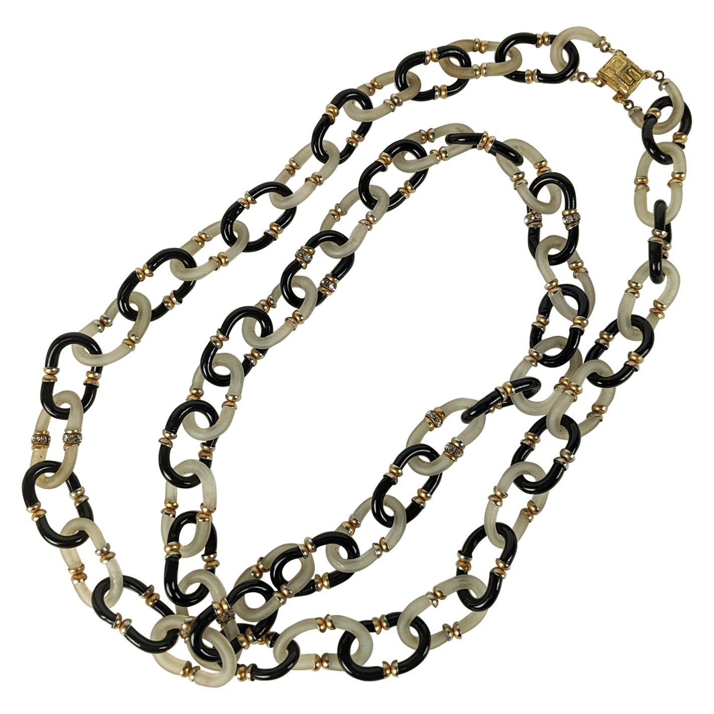 Chanel Seguso Chaîne à maillons en verre bicolore