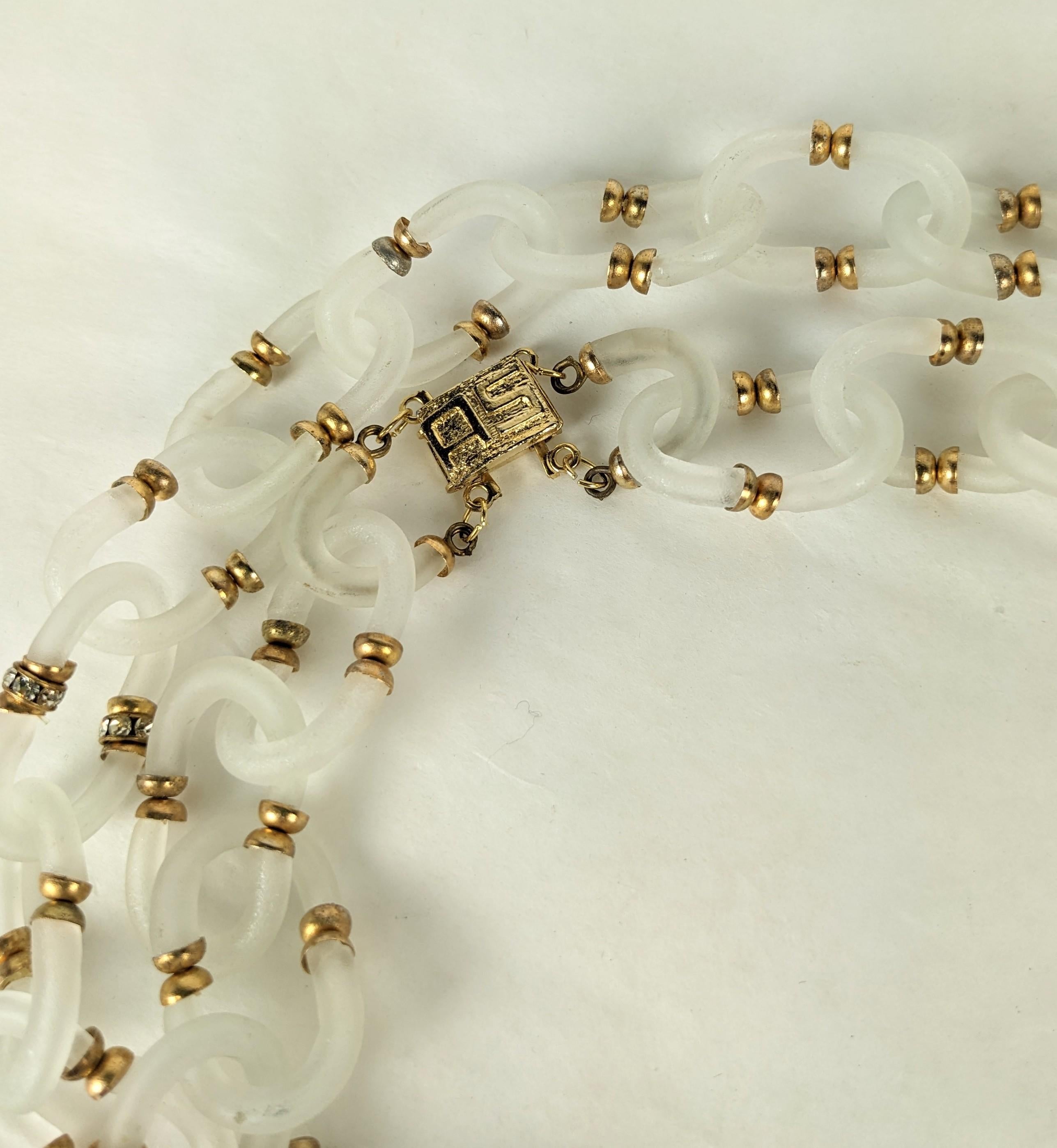 Chanel Seguso Frosted Glass Link Chain In Good Condition For Sale In New York, NY
