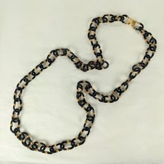 Chanel Seguso Jet Glass Link Necklace