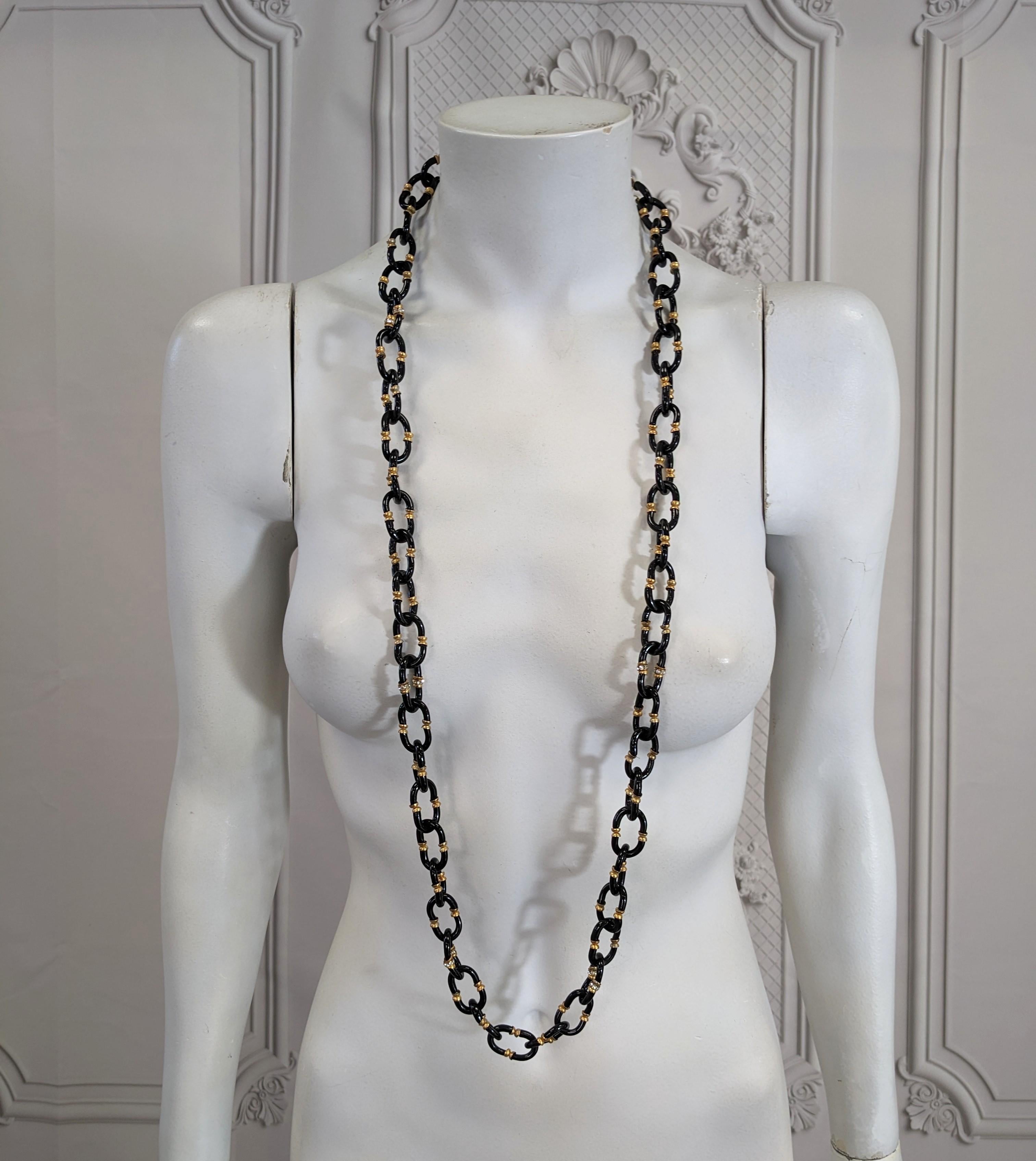 Chanel Seguso Jet Glass Link Necklace For Sale 2