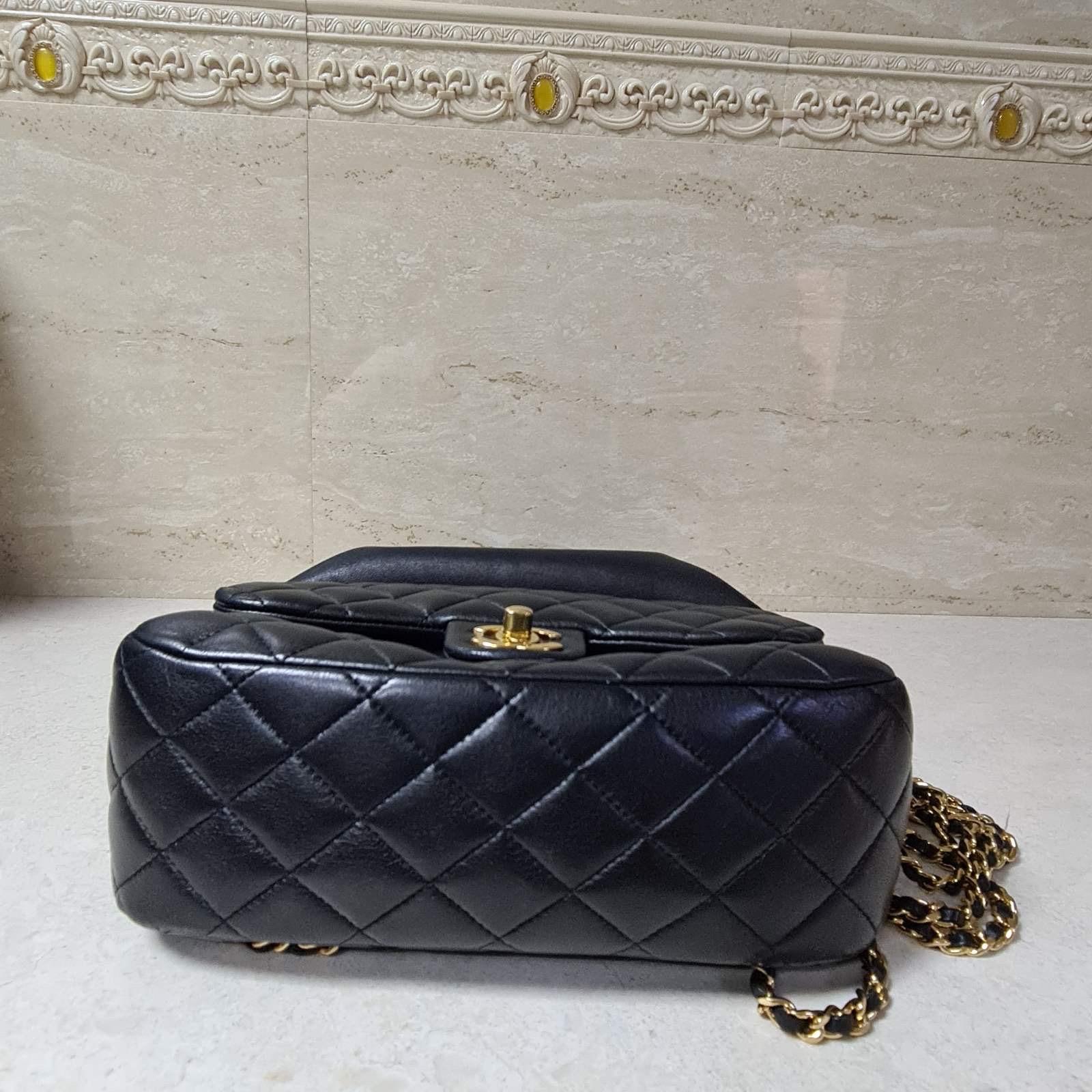 Chanel Seoul Lamb Black Backpack In Excellent Condition In Krakow, PL