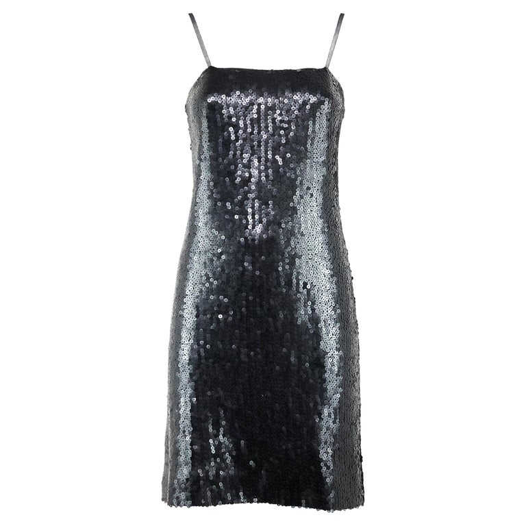 Chanel Sequin Black Dress For Sale at 1stDibs