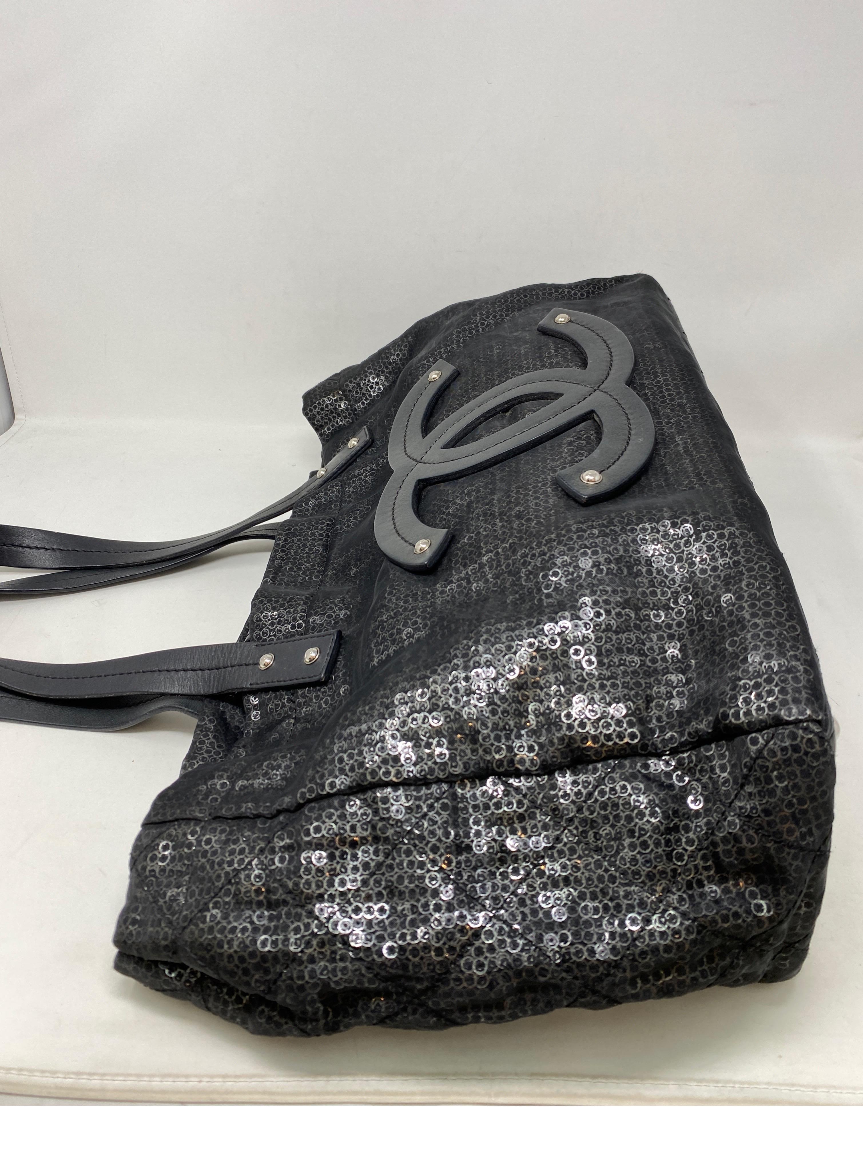Chanel Sequin Black Tote Bag  6