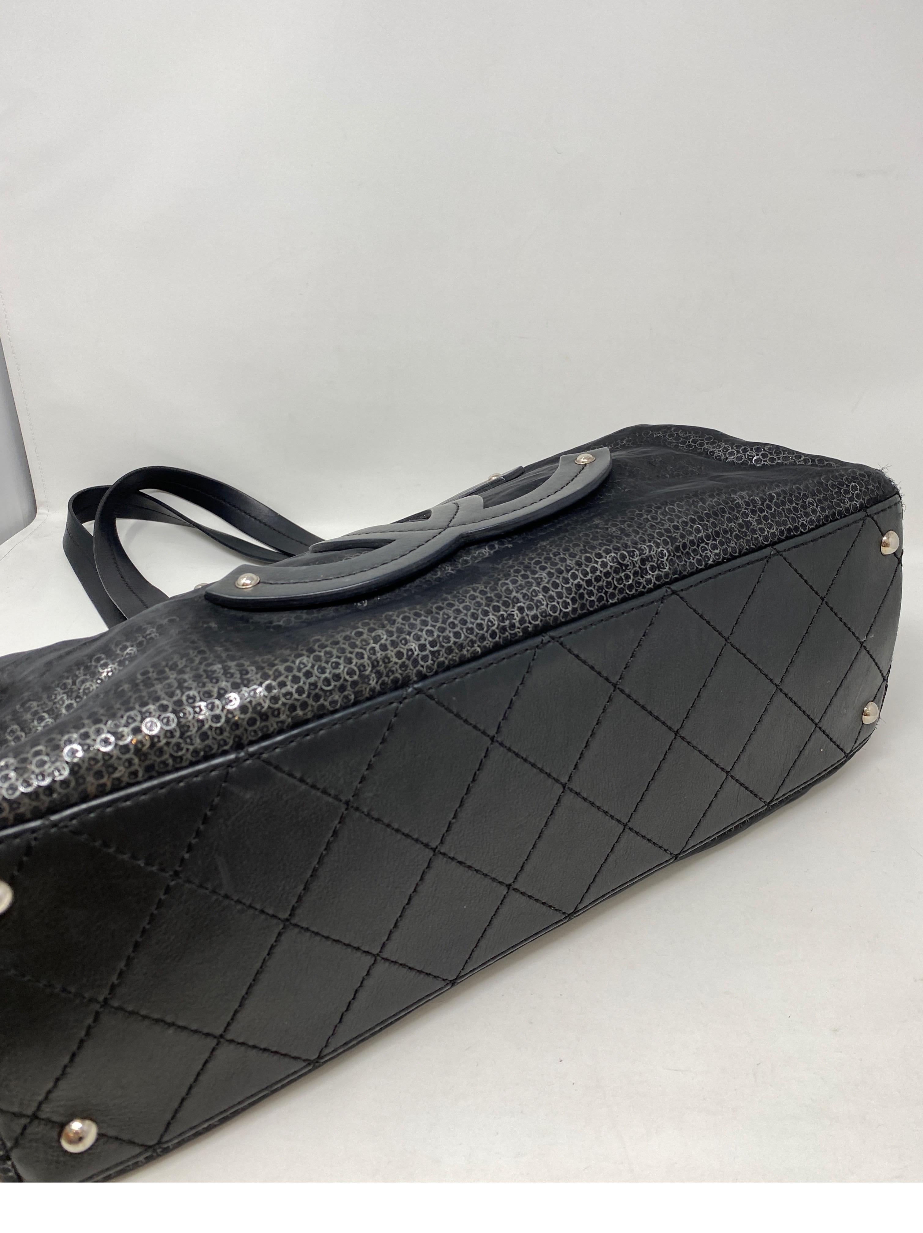 Chanel Sequin Black Tote Bag  7