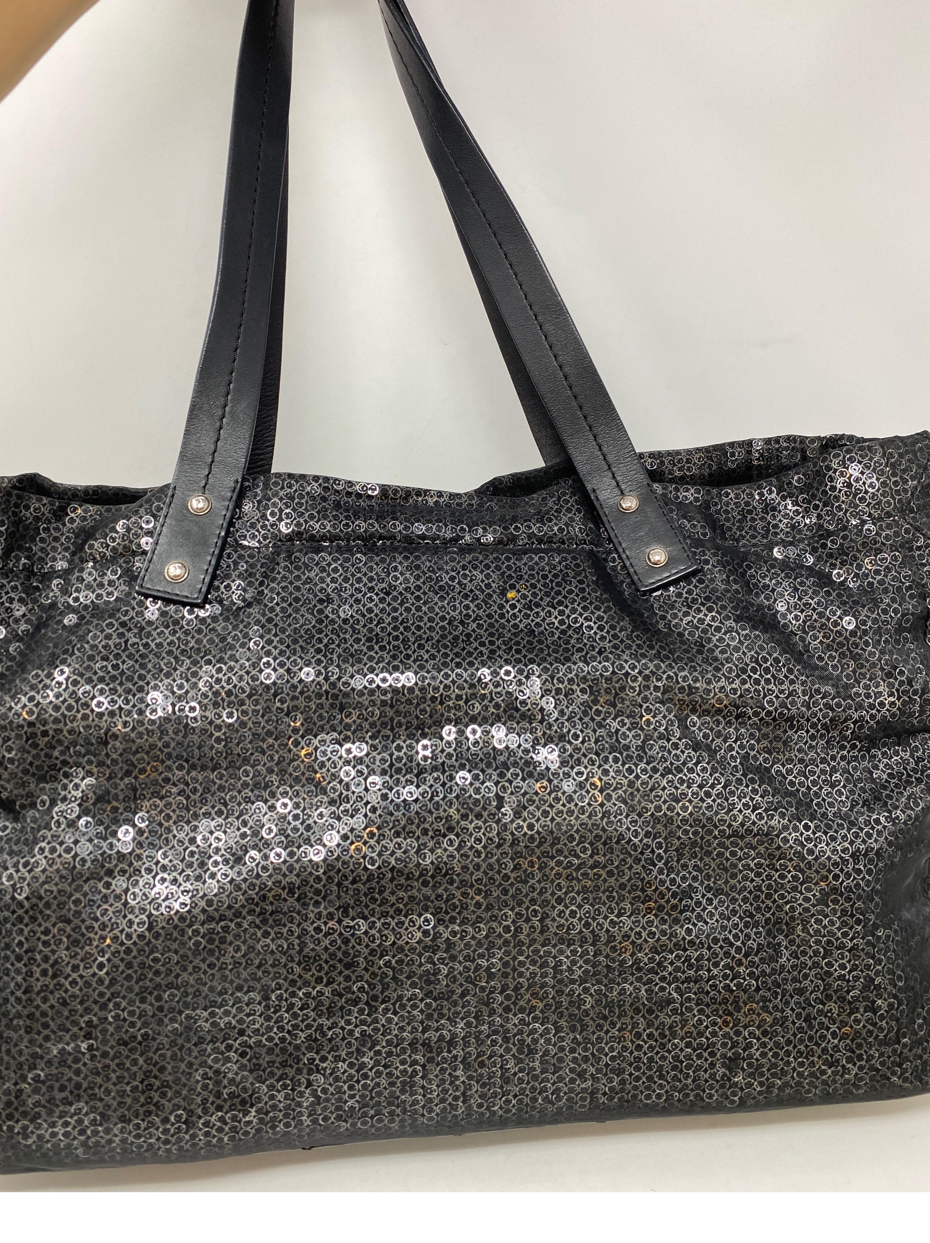 Chanel Sequin Black Tote Bag  9