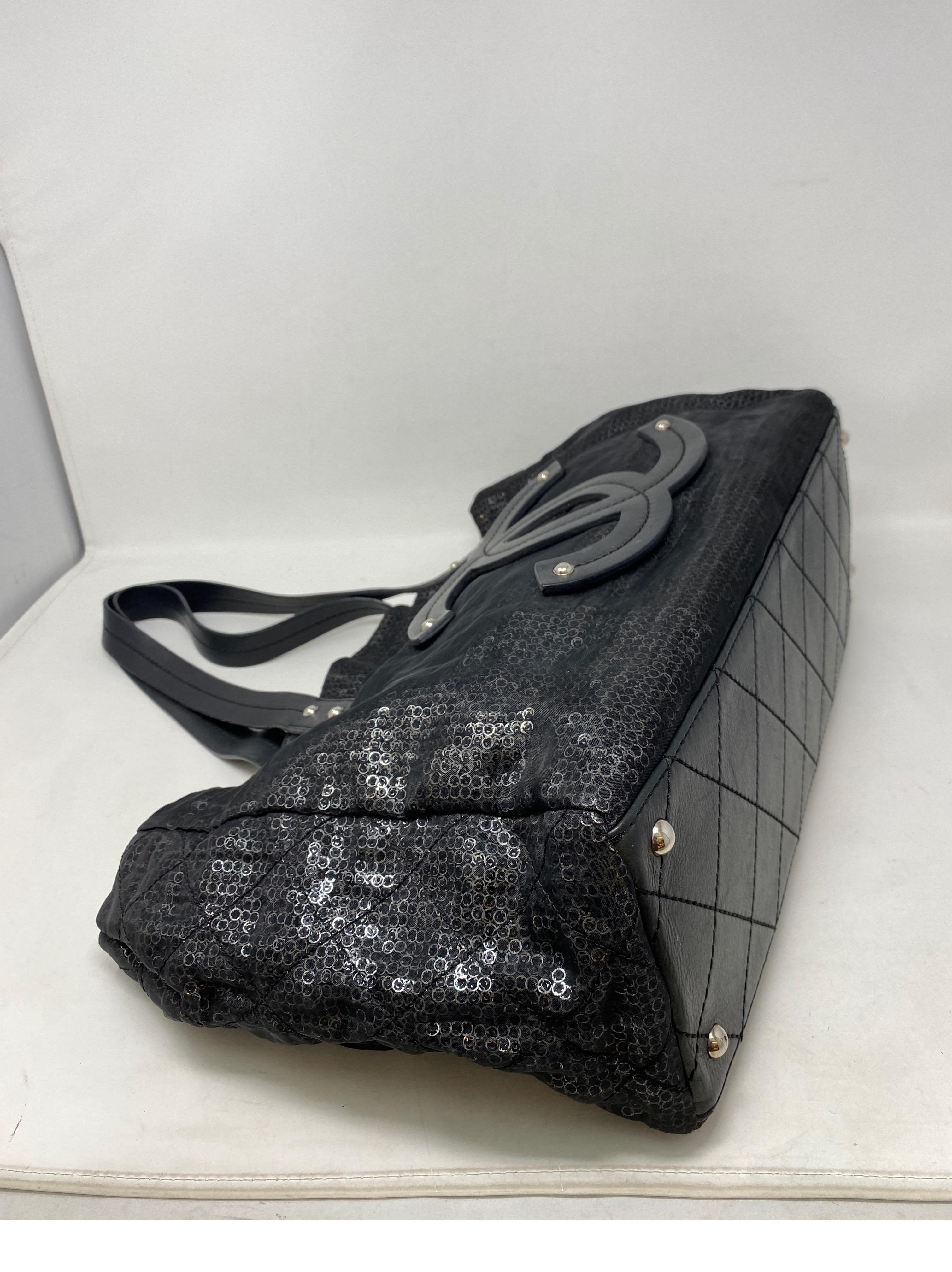 Chanel Sequin Black Tote Bag  10