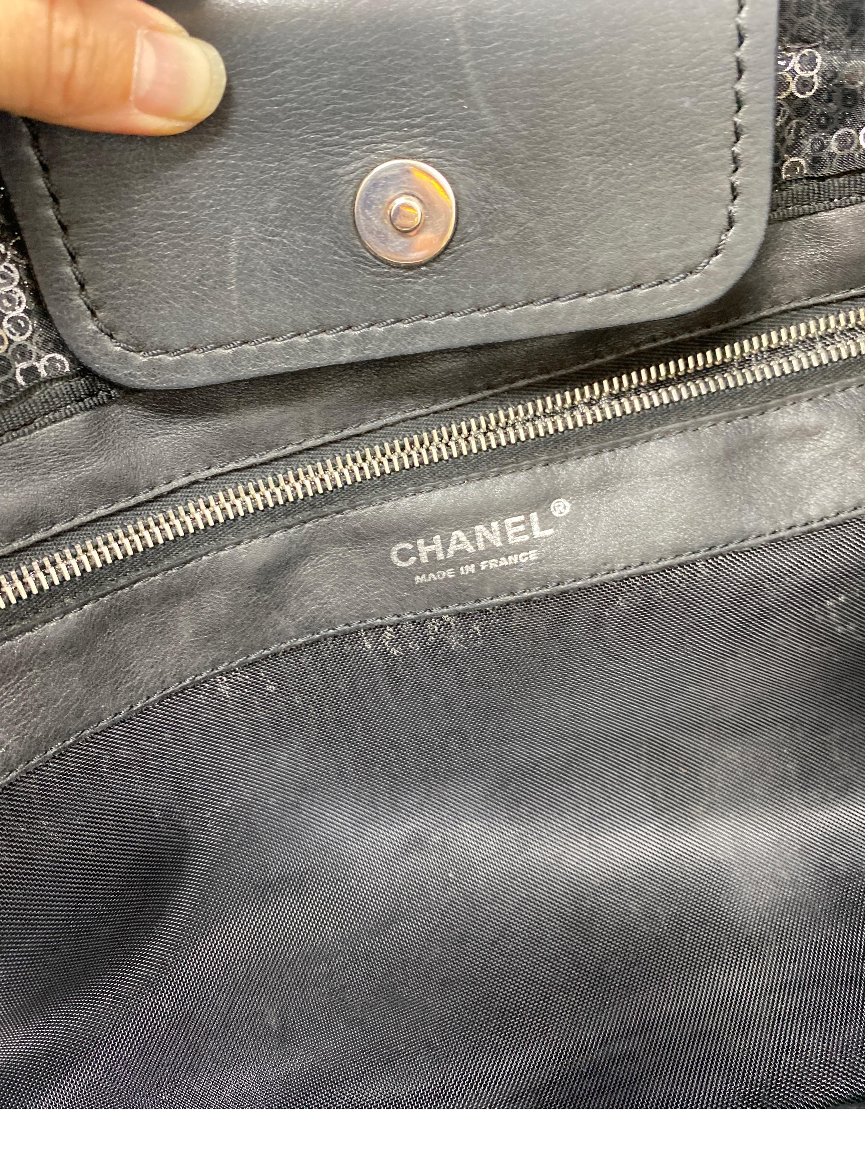 Chanel Sequin Black Tote Bag  13
