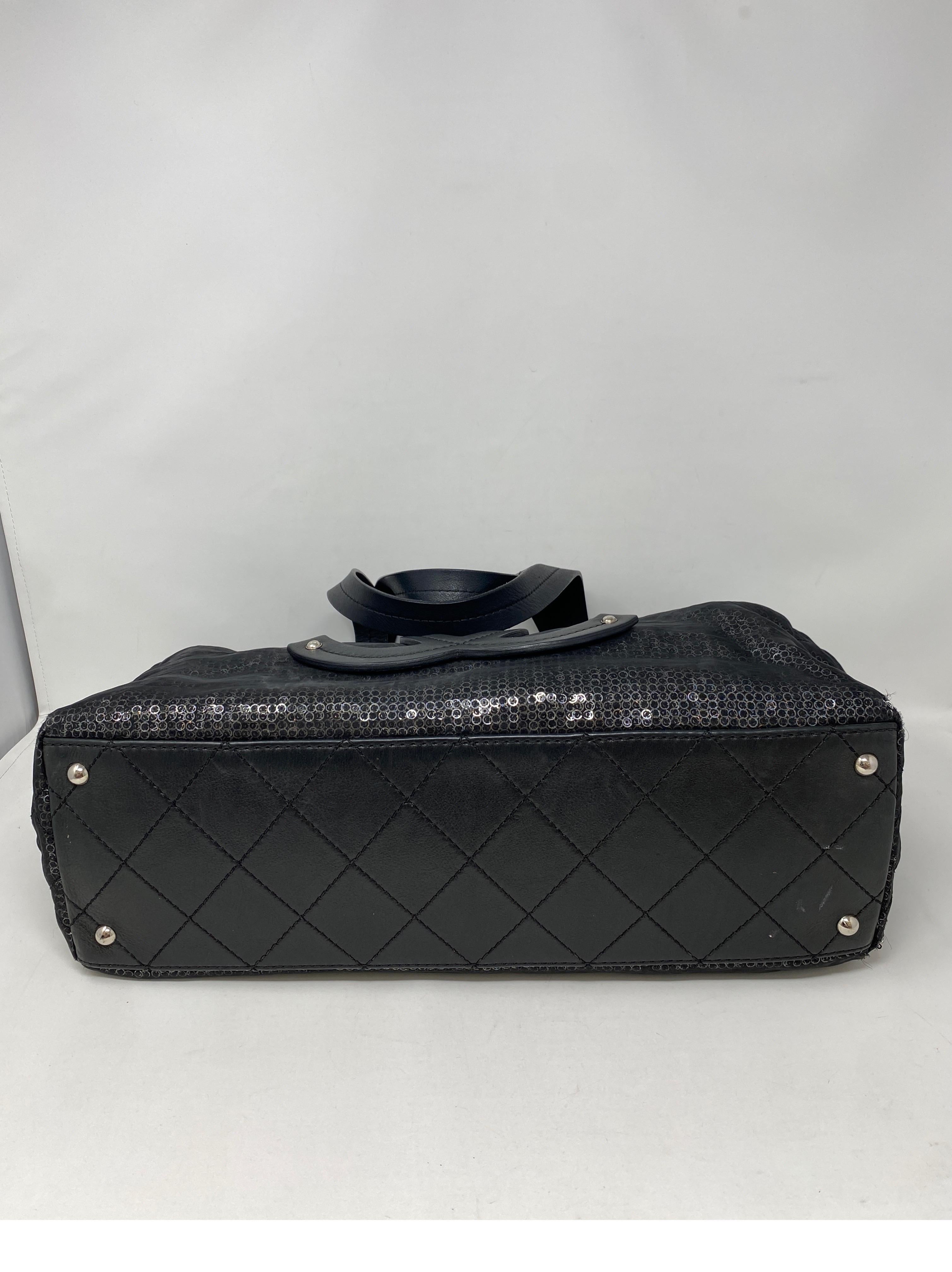 Chanel Sequin Black Tote Bag  4