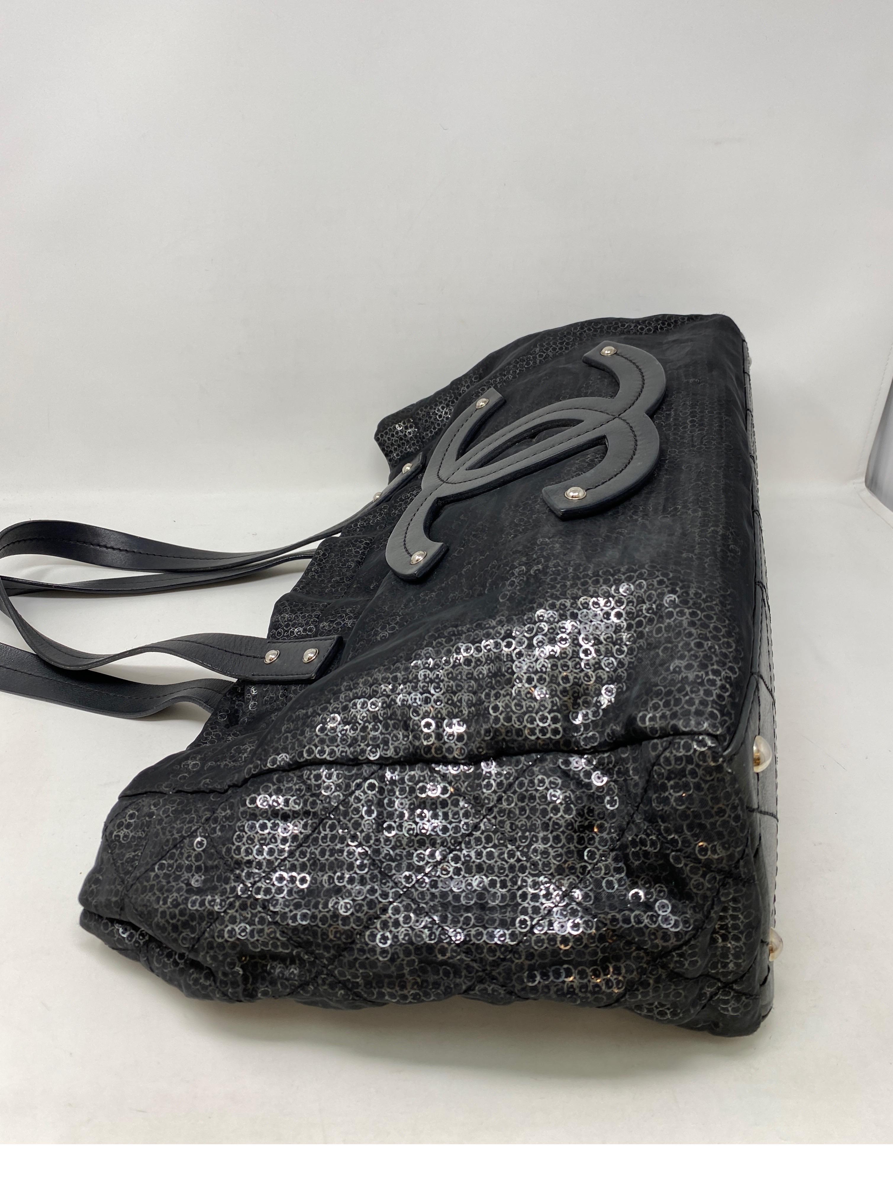 Chanel Sequin Black Tote Bag  5