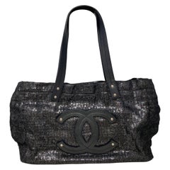 Chanel Sequin Black Tote Bag