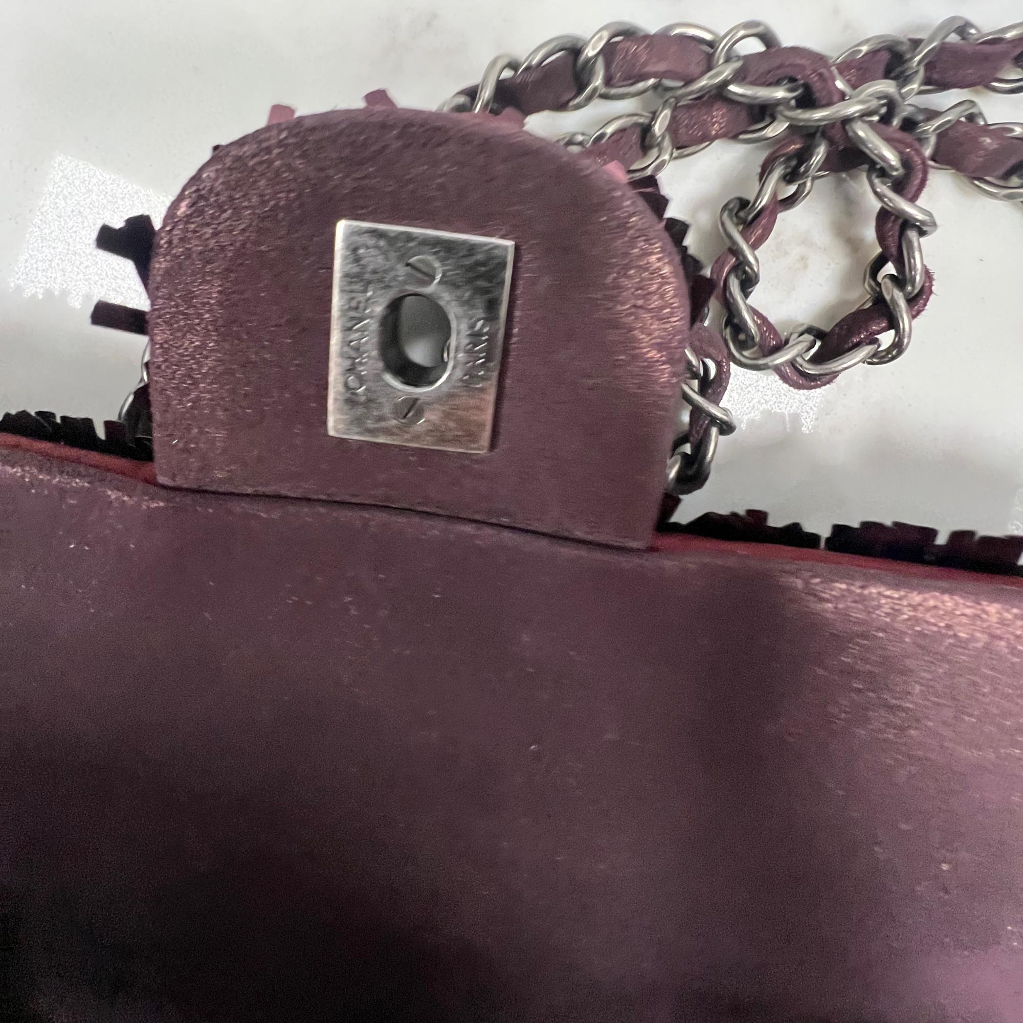 Chanel Sequin Bordeaux Timeless Flap Bag (2014) Ruthenium 7