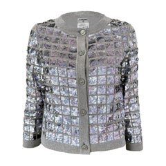 Chanel Sequin Cardigan with CC Handshake Buttons 46 FR