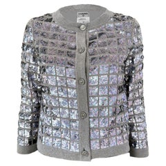Chaqueta Chanel de lentejuelas con botones CC Handshake 46 FR