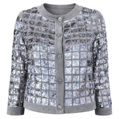 Chanel Sequin Cardigan with CC Handshake Buttons 46 FR