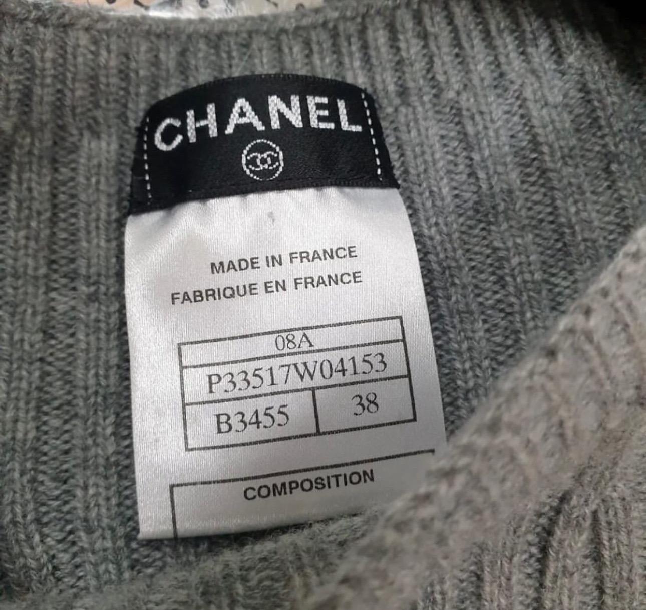 Chanel Sequin Cashmere Sweater Top For Sale 1