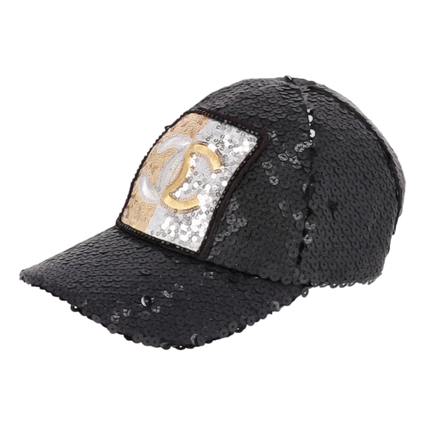 Chanel Sequin 'CC' Logo Cap From Cruise Collection 2023 In Excellent Condition In London, GB