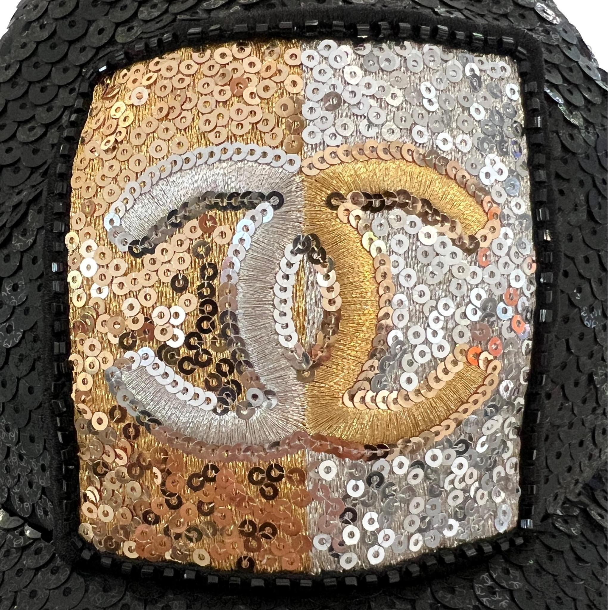 Women's Chanel Sequin 'CC' Logo Cap From Cruise Collection 2023