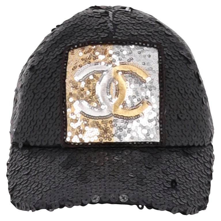 Chanel Sequin 'CC' Logo Cap From Cruise Collection 2023 at 1stDibs