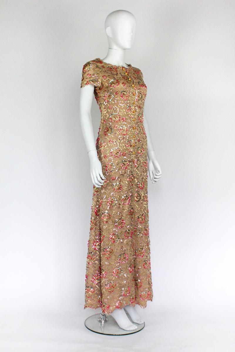 Women's Chanel Sequin Lace Dress F/W 1996 For Sale